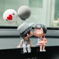 1 pair Car Decoration Cute Cartoon Couples Action Figure Figurines Balloon Ornament Auto Interior Dashboard Accessories Car Acce. 