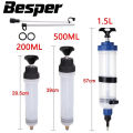 Car Engine Oil Fluid Pump Efficient Vacuum Manual Inhalation Syringe Style Engine Cooolant Transfer Translucent 500cc/1500cc.