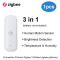ZigBee Smart Pir Motion Sensor Detector With Temperature and Humidity Sensor Security Burglar Works With Home Assistant. 