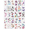 30 Sheets 3D Texture Waterproof Colorful Butterfly Temporary Tattoo Stickers.