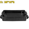 Double Sided Stroller Tray for Snacks & Activities Featuring Faux Leather Side for Eating, Polyester Side for Activities. 