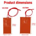 12V Engine Oil Pan Sump Tank Heating Pad Heated Plate Kits Silicone 30W/90W Heating Mat Waterproof Fast Heating Pad.