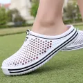 Summer Couple Breathable Half Slippers Men Outdoor Baotou Hole Sandals Beach Flip-flops Men's Casual Flip-flops Platform Sandals. 