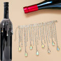 Crystal Fringe Bottle Cover, for Wedding, Birthday, Valentine's Day, Party Table Centerpieces, with Champagne, Sherry, Port Wine Bottle. 