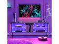 Gaming TV Stand Console up to 70 Tv,20 Color LED Entertainment Center,High Glass Television Stands with 2-Layers Storage Cabinet Media Player for Living Bedroom (Customised). 