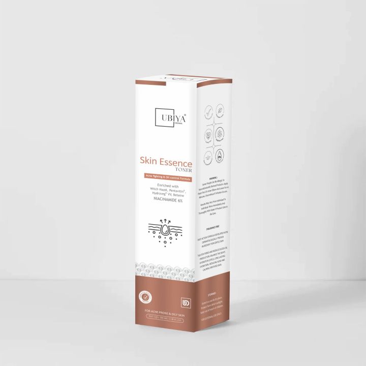 UBIYA DERMA Skin Essence Toner – Pore-Tightening & Oil Control Face Toner with Witch Hazel, Niacinamide 6%, Salicylic Acid & Green Tea – For Acne-Prone & Oily Skin, 100ml