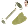 Natural Rose Jade Roller Face Massage Gua Sha Board Jade Massager Body Facial Eye Scraping Acupuncture Face Lift. 