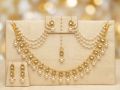 Malti colour metal gold plated necklace set for women.