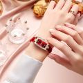 Fashion Xiaohong Leather Strap Diamond Square Watches Women Watch Elegant Retro Womens Watch Decorative Wrist Watch Reloj Mujer. 