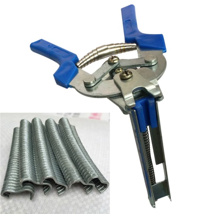 New Hog Ring Plier Tool with 600pcs M Clips Staples Chicken Mesh Cage ...