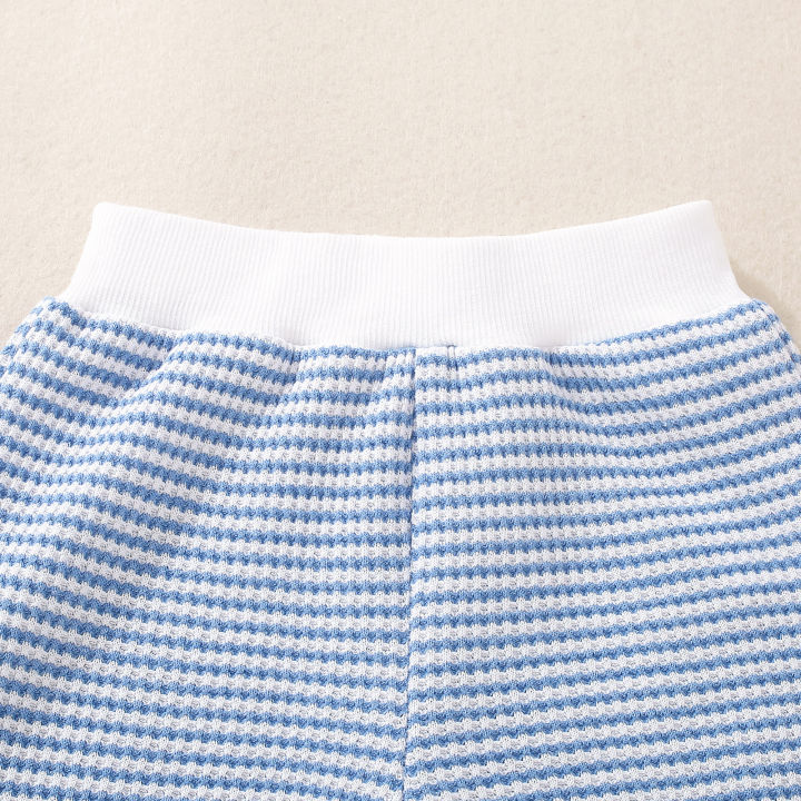Summer%20Unisex%20Infant%20Independence%20Day%20Big%20Flag%20Embroidered%20Waffle%20Short%20Sleeve%20Top%20and%20Waffle%20Shorts%20Two-piece%20Set%20-%20Image%204