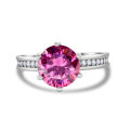 Real 3 Carat 9mm pink Moissanite Wedding Ring for Women 925 Sterling Silver Round Brilliant Lab Diamond Engagement Rings Gift. 