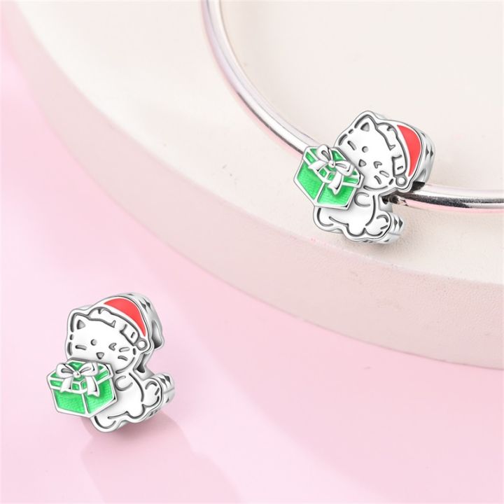 Original%20925%20Sterling%20Silver%20Cute%20%20Cat%20Charms%20Bead%20Fit%203mm%20Bracelet%20Women%20Fine%20DIY%20Birthday%20Jewelry%20-%20Image%204