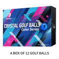 Caiton 3/6/12Pcs Blue Golf Balls Dual-Layer Crystal-Look Finish High Visibility Soft Feel Spin Control Durable Practice Play Set.
