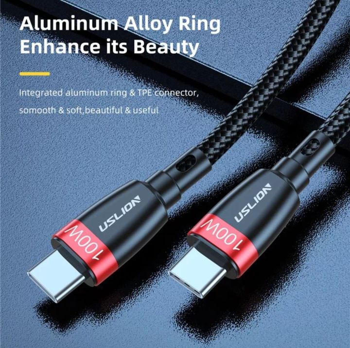 USLION%205A%20100W%202M%20USB%20Type%20C%20to%20USB%20C%20Cable%20PD%20Fast%20Charge%20Data%20Cable%20for%20Samsung%20Xiaomi%20Macbook%20iPad%20QC4.0%20Fast%20Charging%20Wire%20Cord%20-%20Image%205
