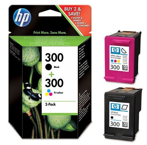 HP 300 2-pack Black/Tri-color Original Ink Cartridges