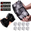 4/6/8 Grid Silicone Ice Cube Tray Big Ice Cube Mold Square Ice Cube Maker Food Grade Reusable Ice Cube Mould Whiskey Ice Mold.