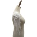 1Pair Gold Brown Embroidery Angel Wing Applique Sewing Flower Collar Patch for Wedding Party Gown Bridal Dress DIY Crafts. 