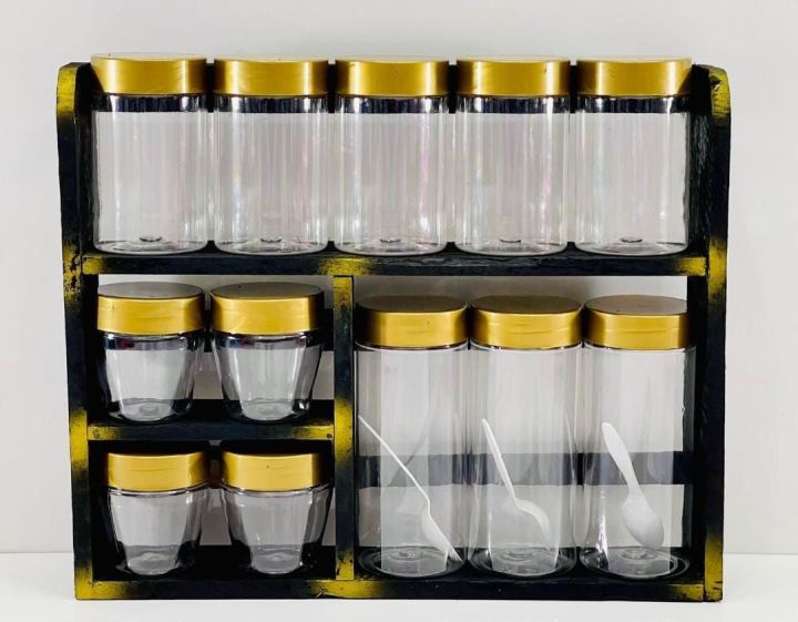 Wooden Rack with Bottles