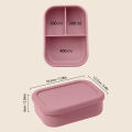 1PCS Baby Silicone Food Storage Box Solid Color Baby Tableware Three-compartment Dinner Plate Children Portable Lunch Box. 