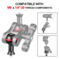 1'' inch Ball Adapter with M6 & 1/4''-20 Screw Ballhead Mount for Underwater Tray Bracket Extended Flashlight Light Arm System. 
