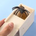 1Pc Scare Wooden Box Spiders, April Fool's Day Pranks, Trick Toys. 