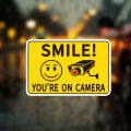 1Piece Smile You're in Front of The Camera Self-Adhesive Security Alert Sticker for Home and Business CCTV Cameras Watertight. 