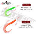 WALK FISH 10Pcs 60MM 80MM Lifelike Fish Lure Spinpoler Bait Worms Artificial Silicone Soft Lure Bass Pike Fish Lure Wobbler.