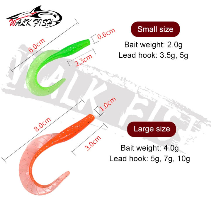 WALK%20FISH%2010Pcs%2060MM%2080MM%20Lifelike%20Fish%20Lure%20Spinpoler%20Bait%20Worms%20Artificial%20Silicone%20Soft%20Lure%20Bass%20Pike%20Fish%20Lure%20Wobbler%20-%20Image%202