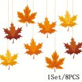 Autumn Maple Leaf Garland Decorations - Rustic Paper Hanging Ornaments for Thanksgiving,Harvest Parties, Halloween, Housewarming. 