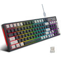 96 Keys Wireless Keyboard RGB Backlight Rechargeable 2.4G USB Gaming Keyboard for Windows PC Laptop Game. 