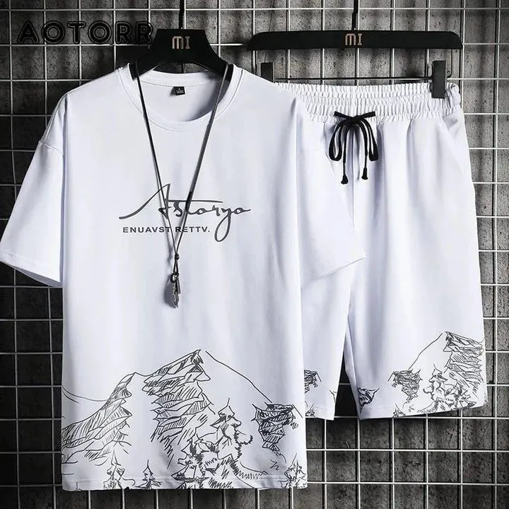 Self%20printed%20mountain%20design%20Summer%20tracksuit%20in%20white%20colour%20-%20Image%202