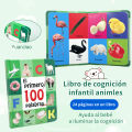 Montessori Spanish Learning Book — Helps Identify Animals and Build Vocabulary (Preschool ). 