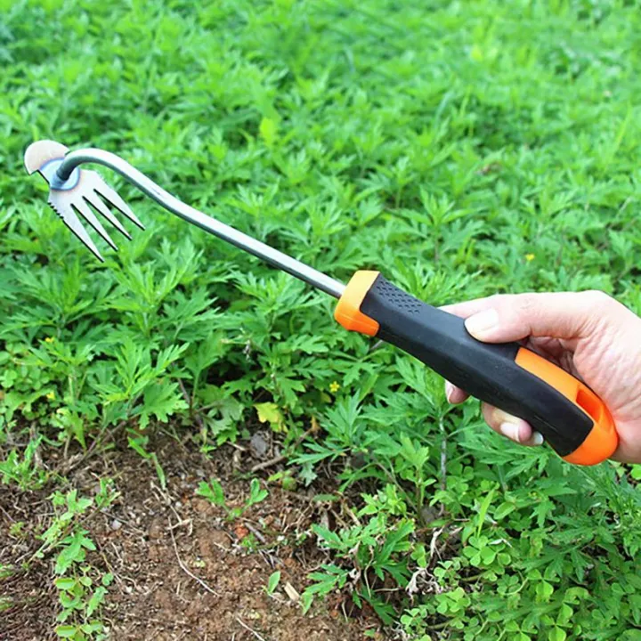 2 In 1 Garden Rake Manual WSeed Grass Rooting Tool Puller Shovel 4 ...