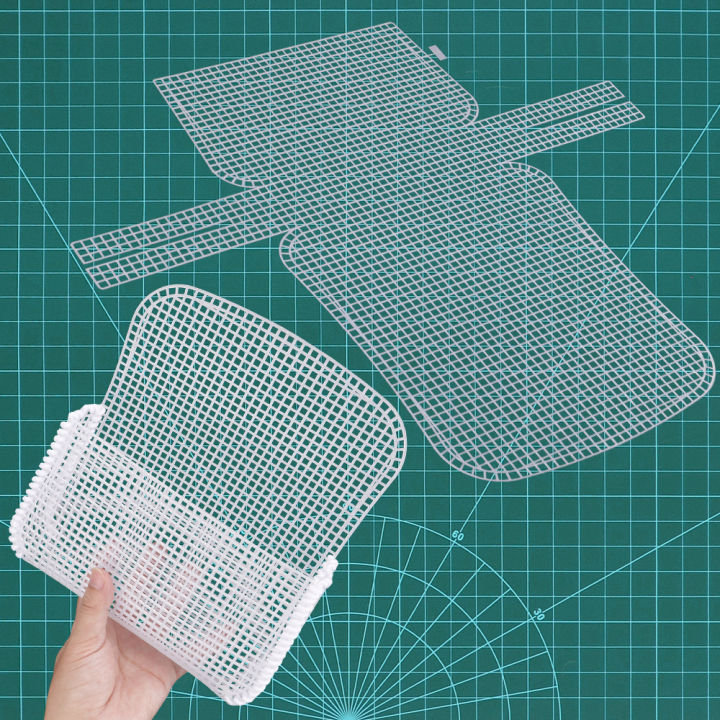 5pc White Plastic Mesh Sheet for DIYKnitting Bag &Creative Woven Art Craft, DIY Liner Bag Material, Durable Weave Design Pattern