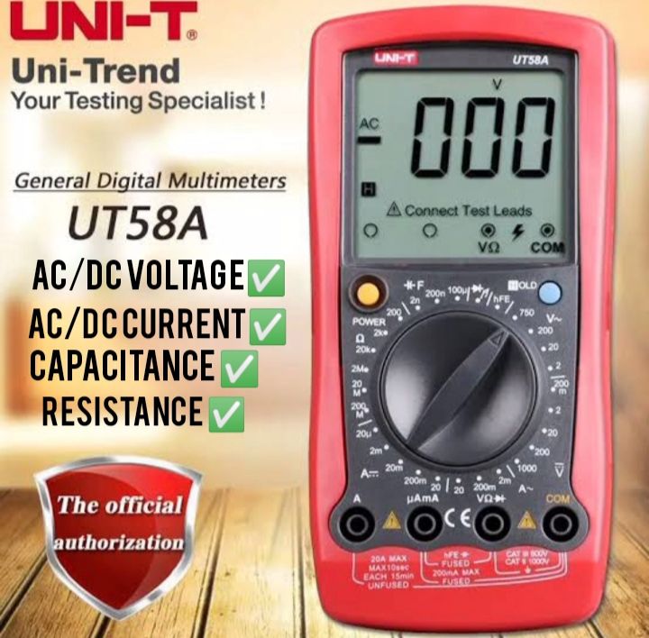 UNIT-Y UT 58A General purpose Digital Multimeter AC DC Voltage and Current with Resistance and Capacitance