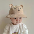 Cute Bear Baby Bucket Hat With Ears Boy Girl Cotton Kids Sun Hat Outdoor Summer Child Panama Cap. 