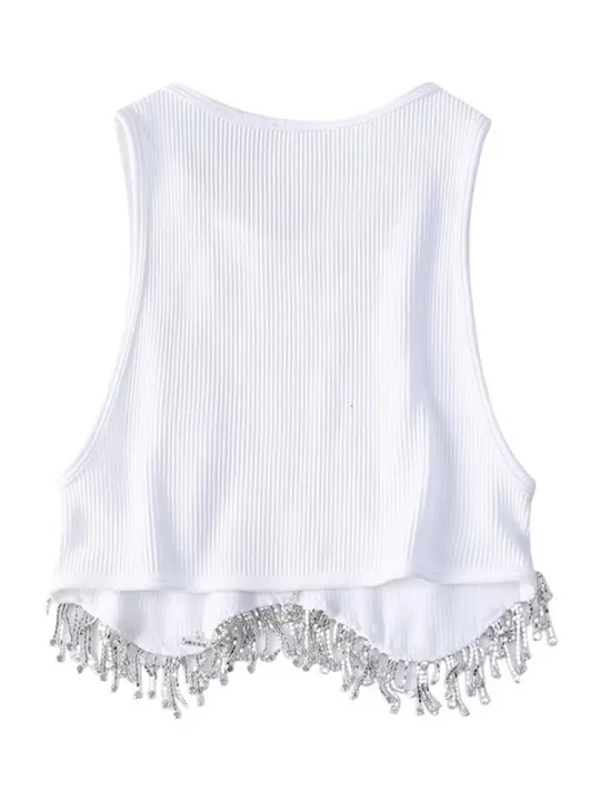 High%20Street%20%20Hem%20Tassel%20Diamond%20Beading%20Knitting%20T%20Shirt%20Chic%20Short%20Camis%20Tank%20Lady%20Slim%20Crop%20Vest%20Tops%20-%20Image%202