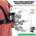 6-in-1 Chest Strap Mount Phone Clip Holder For iPhone Smartphones SJCAM AKASO Insta360 Osmo Action Camera.