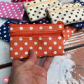 KB wholesale premium giveaways gift 2 zipper Coin Purse Wallet coin purse card holder (12 cards) multicolor 2.5x5 inches dot. 