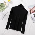 ZOKI Autumn Women Pullover Sweater Fashion Half Turtleneck Knitted Female Jumper Long Sleeve Winter Black Soft Elastic Blouse. 