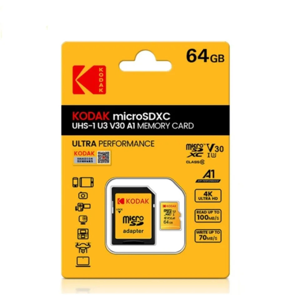 Original Kodak U3 micro sd card 64GB SDHC class 10 Flash Memory