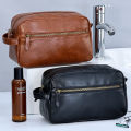Men Business Travel Wash Toiletry Bag Waterproof PU Leather Bathroom Shaving Tools Organizer Bag Makeup Pouch Women Cosmetic Bag. 