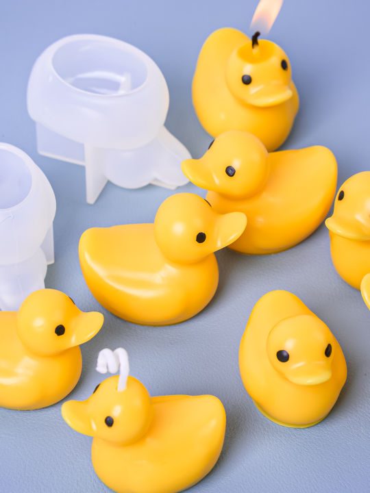3D Little Duck Silicone Candle Molds Cartoon Animal Shape Gypsum Making Tool Ducklings Handmade Soap Gifts Birthday Party Decor