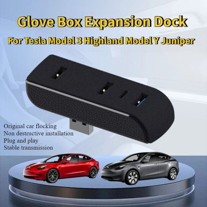 Glove%20Box%20Expansion%20Dock%20for%20Tesla%20Model%20Y/3+%20USB%20Hub%204-in-1%20Fast%20Charging%20Upgrade%20Data%20Transfer%20Adapter%20Docking%20Station%202026%20-%20Image%203
