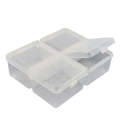 4-Partition Plastic tools Box jewellery box 11x9x3.5 CM Rectangle Compartment Size 5x4 CM For Multipurpose Packing & Storage Transparent Size 100x80mm.