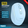 【Premium】 Rechargeable Dual Mode Wireless Mouse (Bluetooth + 2.4G) for Laptop, PC, MacBook, Smart TV Gaming & Office ~ Ergonomic Lightweight Design Mice with Silent Click Buttons & 1600 DPI Control | FunBug. 