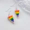 rainbow cake funky drop earrings. 