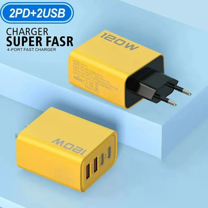 4%20Port%20USB%20Charger%20Total%20120W%20Fast%20Charging%20EU/US/UK%20Plug%20Wall%20Charger%20Mobile%20Phone%20Power%20Adapter%20For%20Phone%20Charge%20Type%20C%20Cable%20-%20Image%205