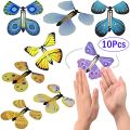 10Pcs Magic Flying Butterfly Fairy Flying Toys Wind Up Butterfly Toys Great Surprise Party Great Surprise Gift Magic Tricks. 